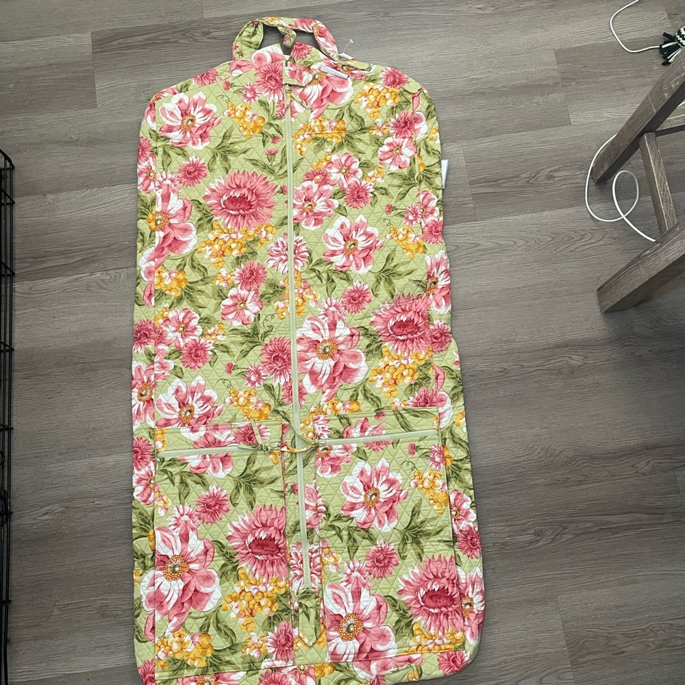 April Cornell Garment Bag floral quilt Zip Travel Vintage
